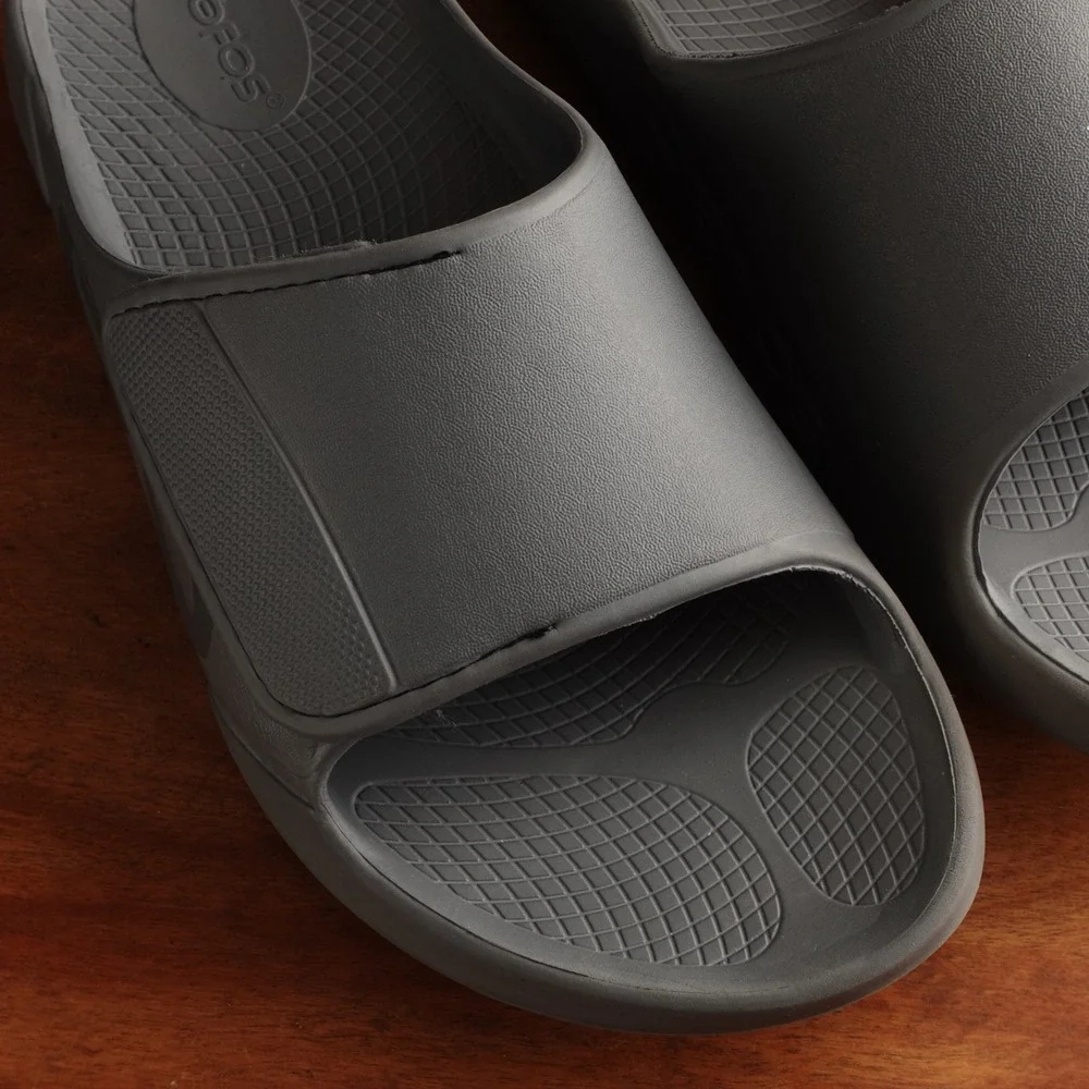 Oofos Sandals Unisex SZ M9 W11 Gray OOahh Sport Flex Recovery Coastal Slide Shoe